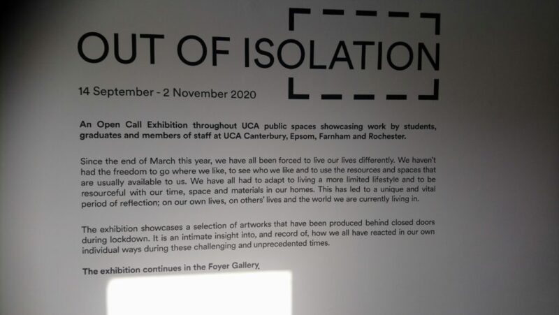 Exhibition Out of Isolation Spinal Corridor UCA Farnahm